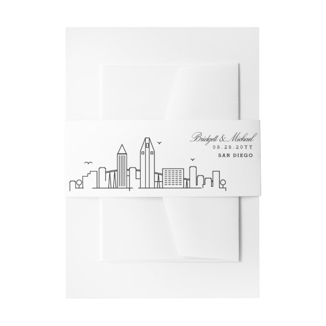 San Diego Skyline Wedding | Einladungsbanderole (Vorderseite Beispiel)