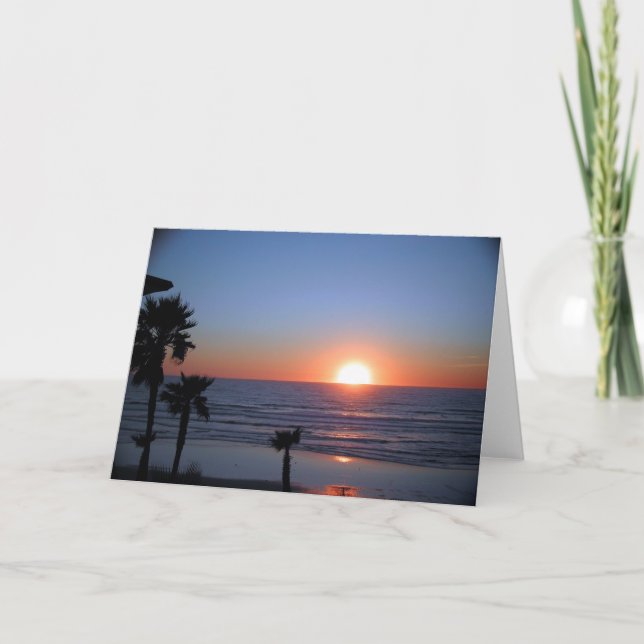 San Diego Sonnenuntergang an pazifischem Strand 2 Karte (Vorderseite)
