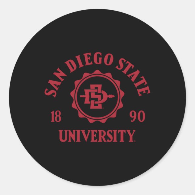 San Diego Staat Aztecs Briefmarke Runder Aufkleber (Vorderseite)