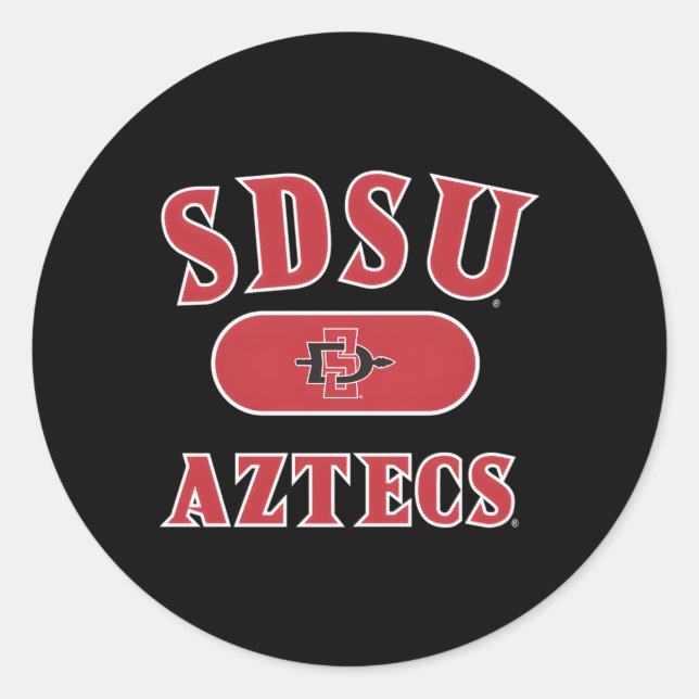 San Diego Staat Aztecs Varsity Black Runder Aufkleber (Vorderseite)