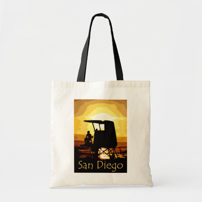 San Diego Strand-Sonnenuntergang Tragetasche (Vorne)