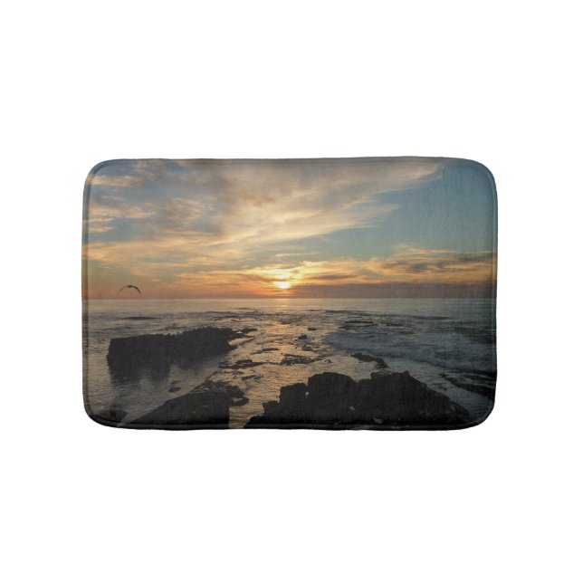 San Diego Sunset I California Seascape Badematte (Vorderseite)