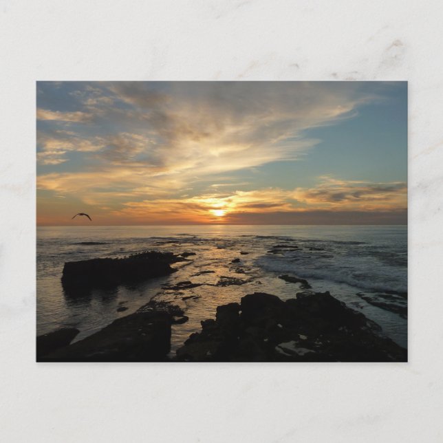 San Diego Sunset I California Seascape Postkarte (Vorderseite)