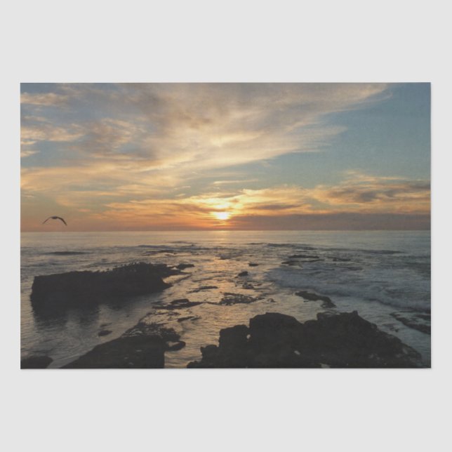 San Diego Sunset I California Seascape Seidenpapier (Vorderseite)