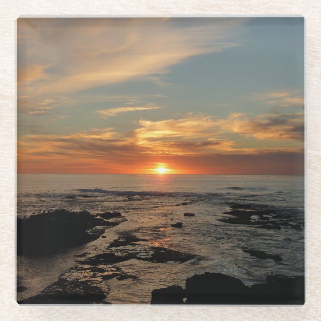 San Diego Sunset II California Seascape Glasuntersetzer (Vorderseite)