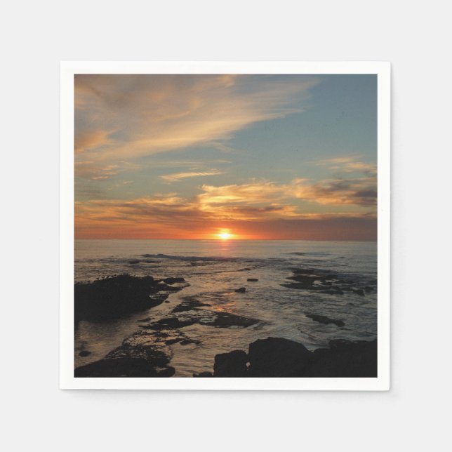 San Diego Sunset II California Seascape Serviette (Vorderseite)