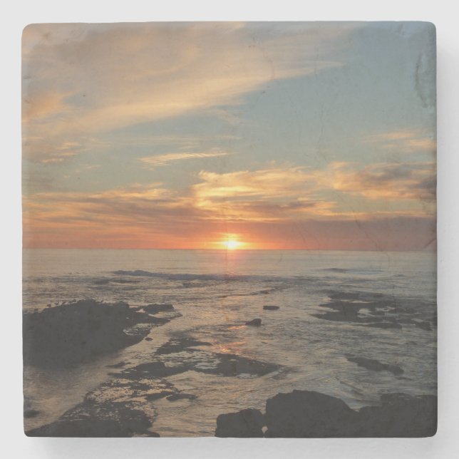 San Diego Sunset II California Seascape Steinuntersetzer (Vorderseite)
