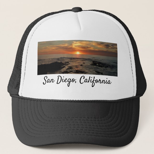 San Diego Sunset II California Seascape Truckerkappe (Vorderseite)