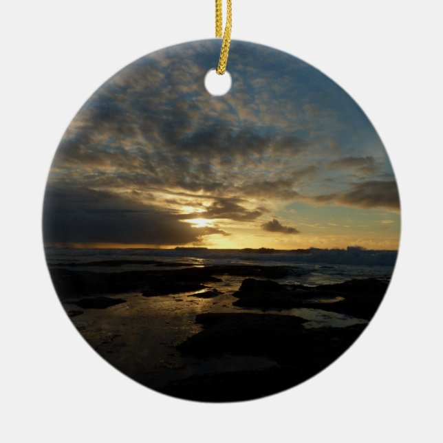 San Diego Sunset III Atemberaubendes Kalifornien L Keramik Ornament (Vorne)