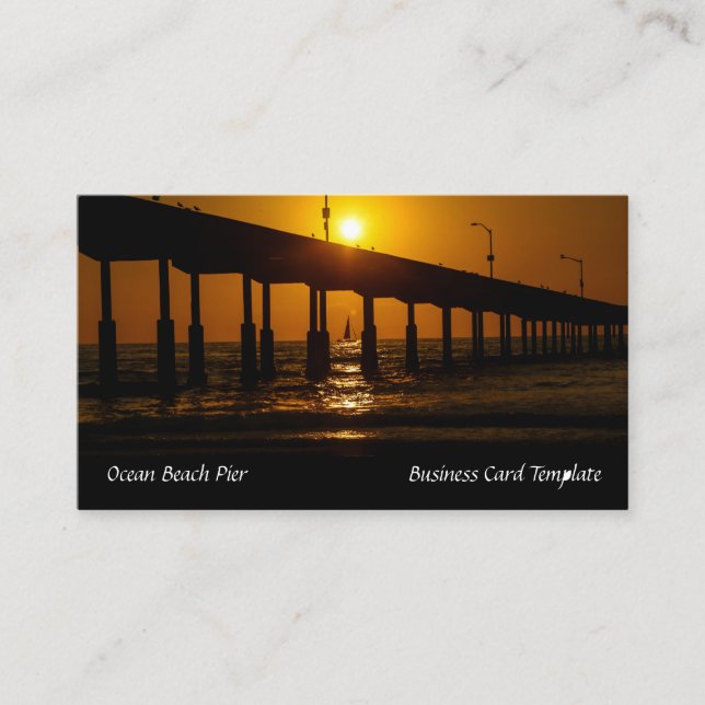 San Diego Sunset Ocean Beach Pier Visitenkarte (Vorderseite)
