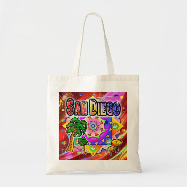 San Diego Tropical Friends Tote Bag Tragetasche (Vorne)
