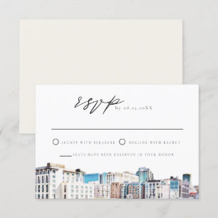 SAN DIEGO Watercolor Skyline Zielkarte RSVP Karte