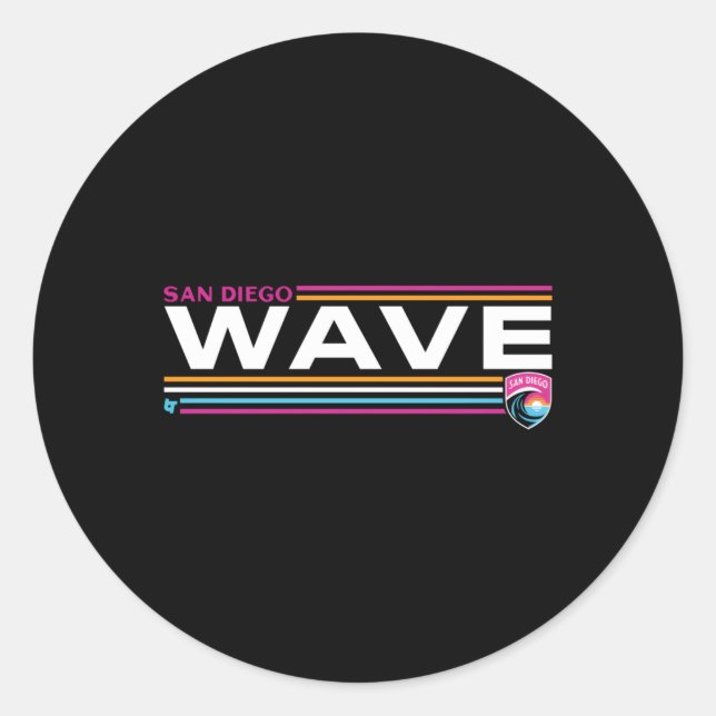 San Diego Wave FC Streifen Nwsl Soccer Runder Aufkleber (Vorderseite)