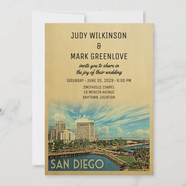 San Diego Wedding Einladung Kalifornien (Vorderseite)