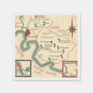 San Emilion Bordeaux Weinkarte Serviette