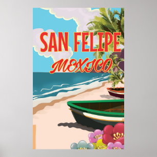 San Felipe Beach Mexiko Reiseplakat Poster