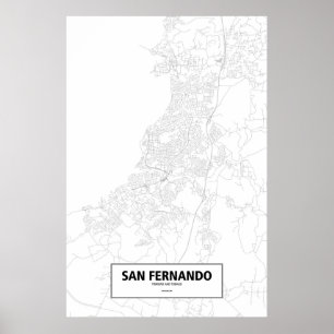 San Fernando, Trinidad und Tobago (schwarz auf wei Poster