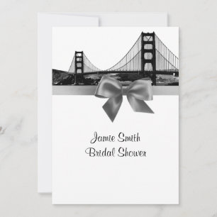 San Fran Skyline Etched BW Gray Brautparty Einladung