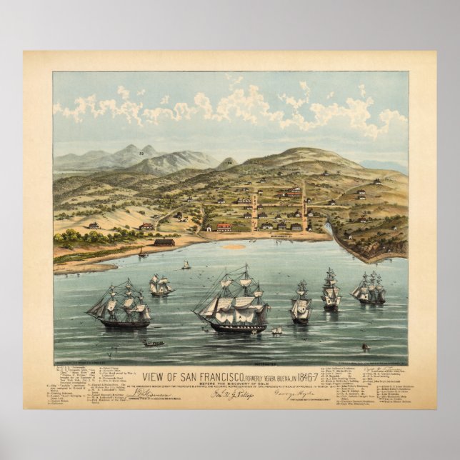 San Francisco, 1847 (Bosqui) BigMapBlog.com Poster (Vorne)