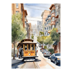 San Francisco Aquarell Fotodruck