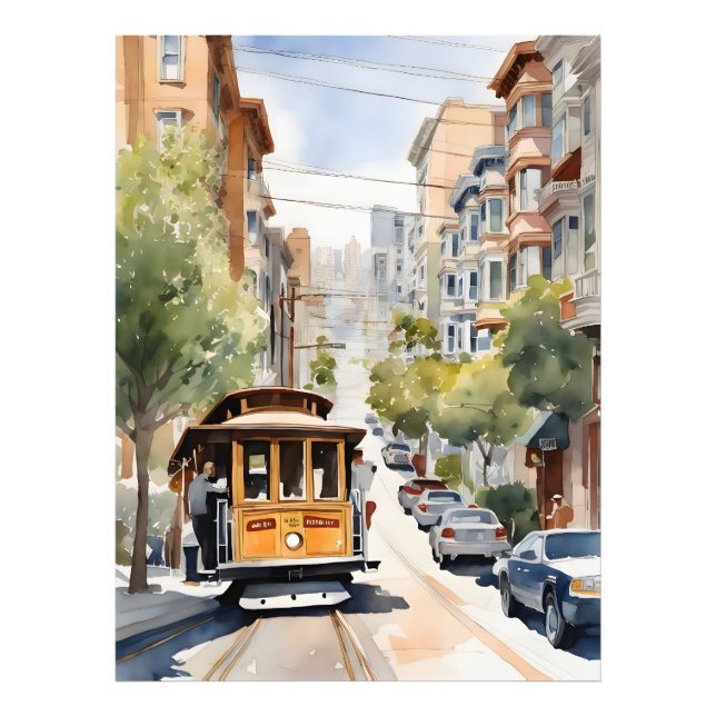 San Francisco Aquarell Fotodruck (Vorne)