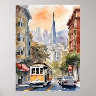 San Francisco Aquarell Poster