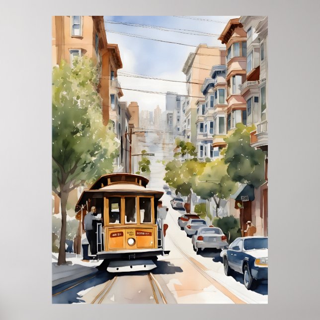 San Francisco Aquarell Poster (Vorne)