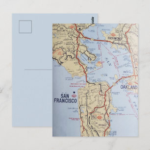 San Francisco Area Map Postkarte