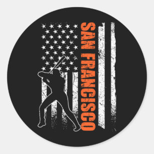 San Francisco Baseball-Flagge USA Vintage Patrioti Runder Aufkleber