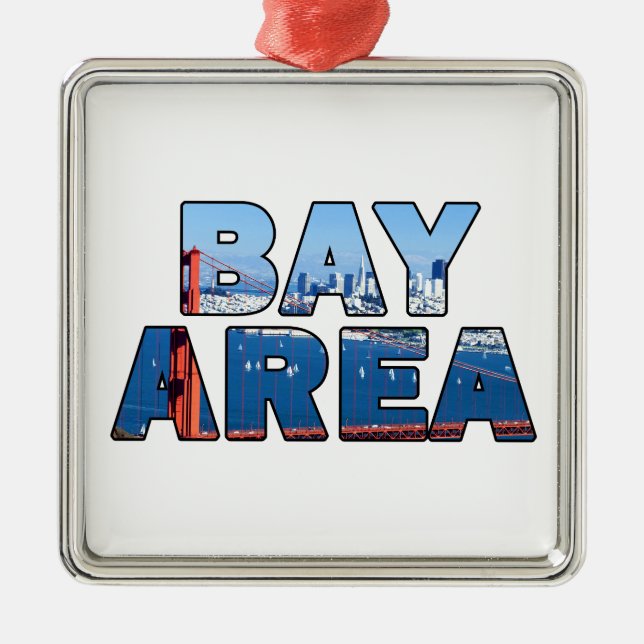 San Francisco Bay Area Silbernes Ornament (Vorne)