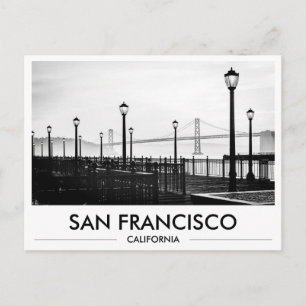 San Francisco Bay Bridge Embarcadero Schwarzweiß Postkarte