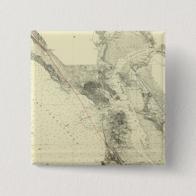 San Francisco Bay zeigt San Andreas Rift Button (Vorderseite)
