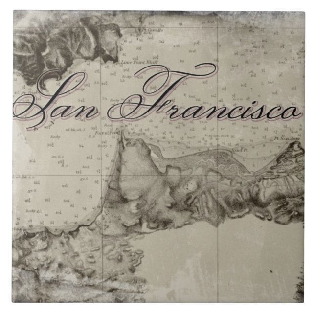 San- Francisco Baykarte 1859 Fliese (Vorderseite)