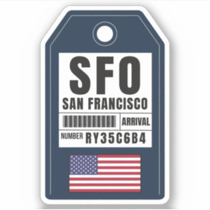San Francisco Boarding Pass - California SFO Aufkleber