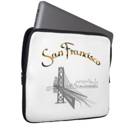 San Francisco Bridge Gold Black Graphic Laptopschutzhülle