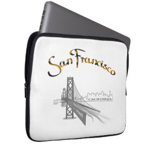 San Francisco Bridge Gold Black Graphic Laptopschutzhülle