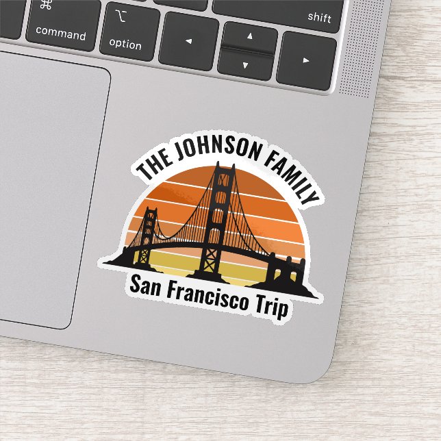 San Francisco Bridge Sunset Custom Laptop Aufkleber (Detail)