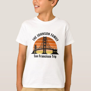 San Francisco Bridge Sunset Custom Trip Kids T-Shirt