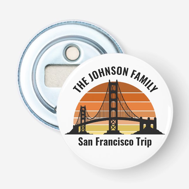 San Francisco Bridge Sunset Custom Trip Souvenir Flaschenöffner (Vorderseite)