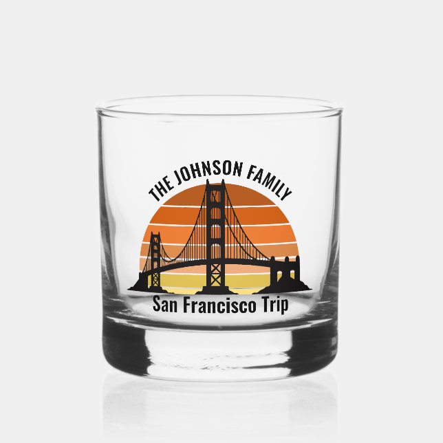 San Francisco Bridge Sunset Custom Trip Souvenir Whiskyglas (Vorderseite)