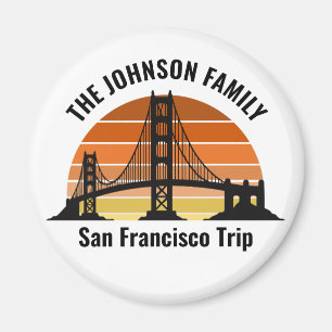 San Francisco Bridge Sunset Custom Vacation Magnet