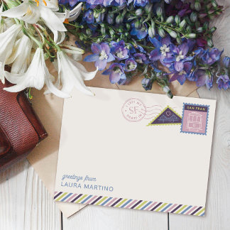 San Francisco Briefpapier mit Poststempel-Motiven 