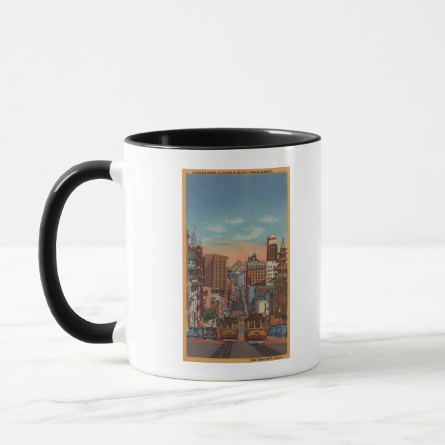 San Francisco, CA - Cable Cars fahren hoch Tasse (Links)