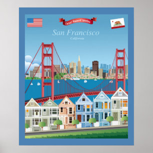 San Francisco, CA Die Stadt am Meer Poster