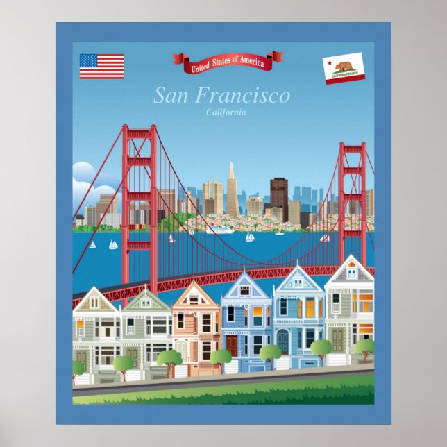 San Francisco, CA | Die Stadt am Meer Poster (Vorne)