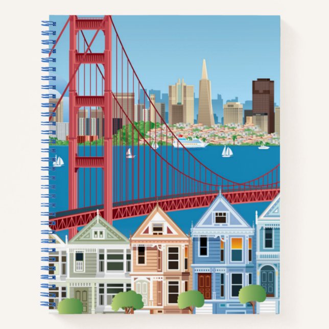 San Francisco, CA | Die Stadt an der Bucht Notizbuch (Vorderseite)