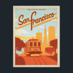San Francisco, CA - Die Stadt an der Bucht Postkarte<br><div class="desc">Anderson Design Group ist eine preisgekrönte Illustrations- und Designfirma in Nashville,  Tennessee. Der Gründer Joel Anderson leitet ein Team talentierter Künstler,  um originale Posterkunst zu kreieren,  die wie Vintage Werbedrucke von den 1920er bis 1960er Jahren aussieht.</div>