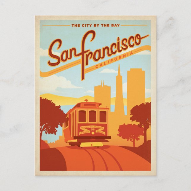 San Francisco, CA - Die Stadt an der Bucht Postkarte (Vorderseite)