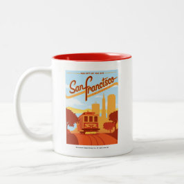 San Francisco, CA - Die Stadt an der Bucht Zweifarbige Tasse
