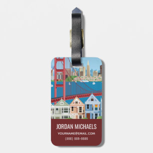 San Francisco, CA die Stadt durch die Bucht Gepäckanhänger